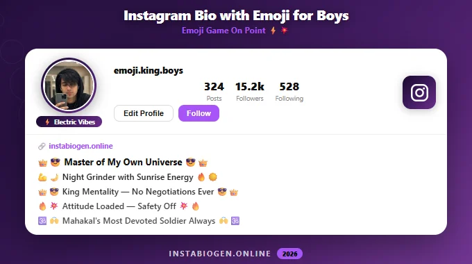Instagram Bio with Emoji for Boys